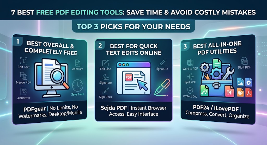 7 Best Free PDF Editing Tools: Save Time & Avoid Costly Mistakes